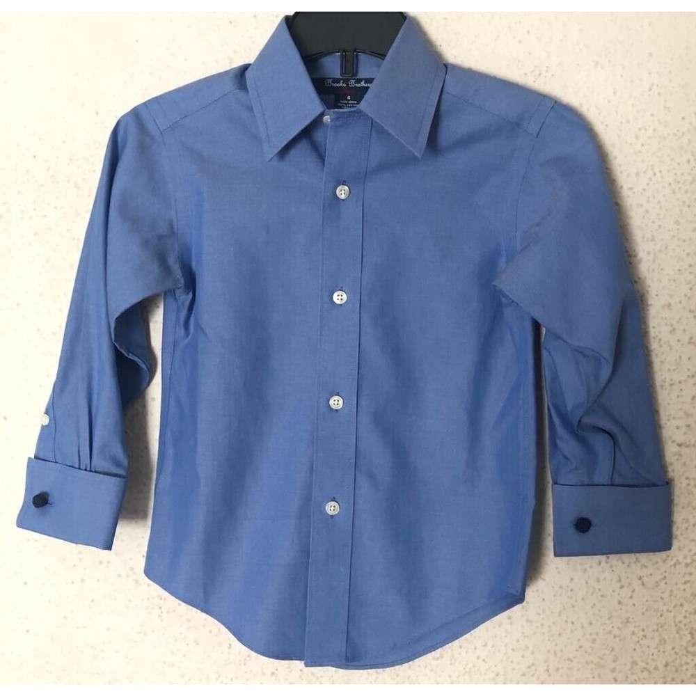 Brooks Brothers Fleece Toddler Boys Long Sleeves Shirt Blue Sz 4 NWOT